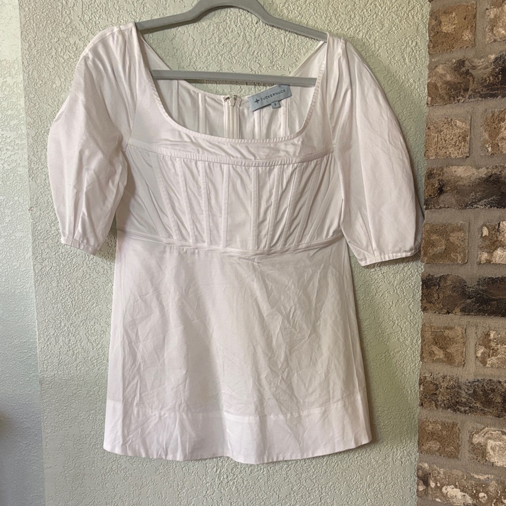 Tuckernuck White Square-Neck Puff Sleeve Top